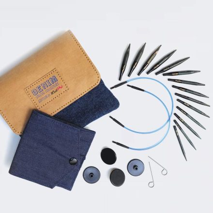 Knit Pro Indigo Wood Mini cserélhető kábeles kötőtű készlet